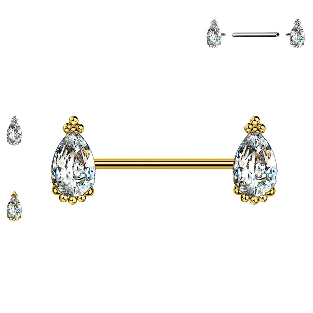 Barbell-Nippel-Piercing-Tropfen