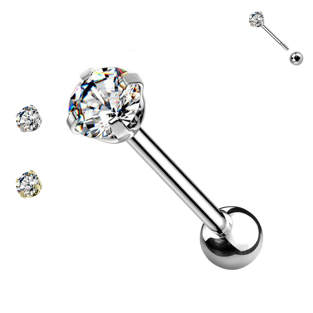 Barbell-Piercing-Ohr-Zirkonia-Solitaer-Push-In