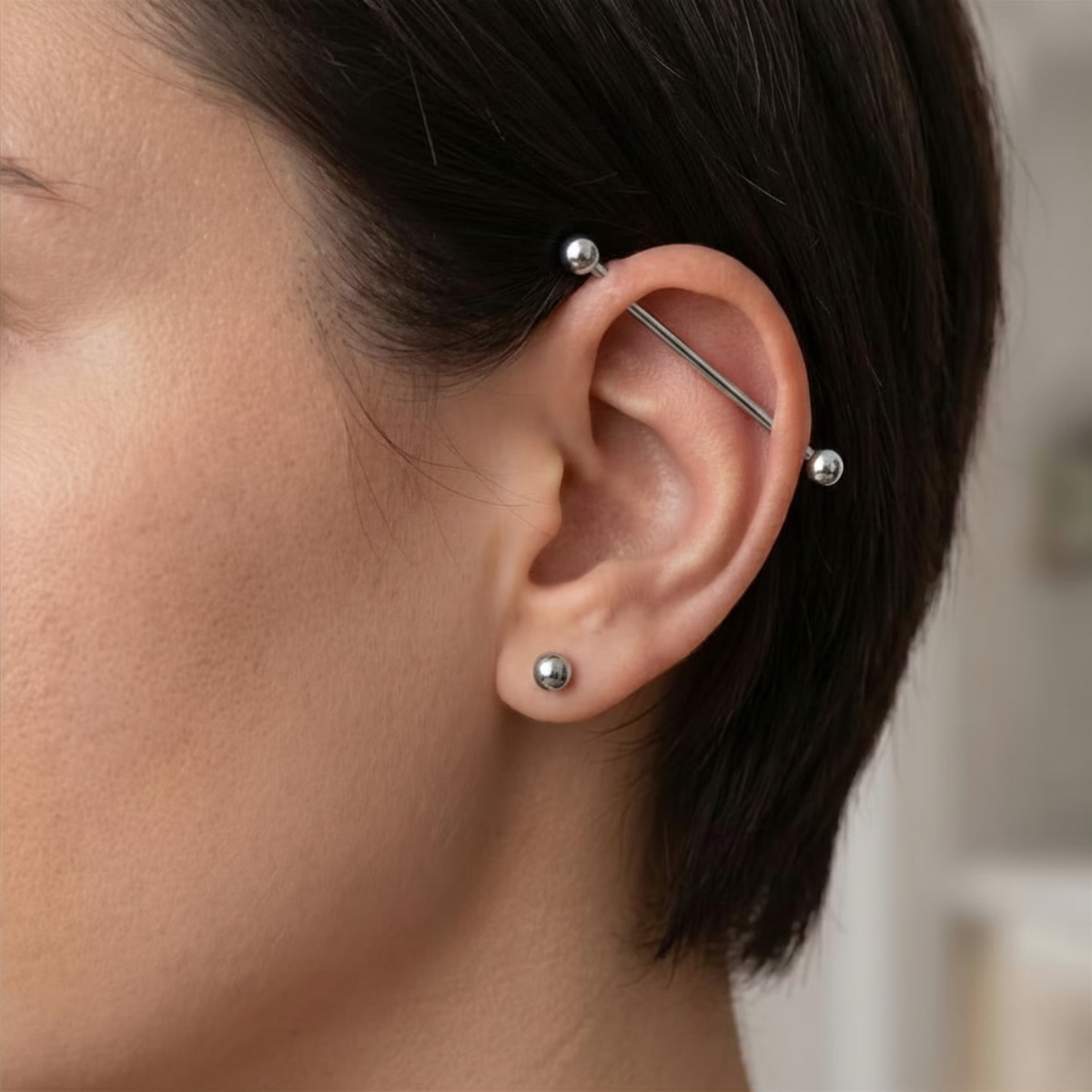 Barbell-piercing-Ohr-zunge-Nase-Nippel-Classic-silber-1