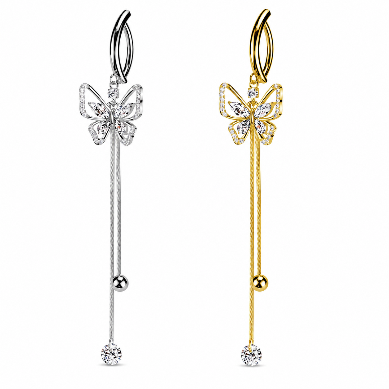 Bauchnabel-Bogen-Clicker-elaris-Zirkonia-Gold-Silber