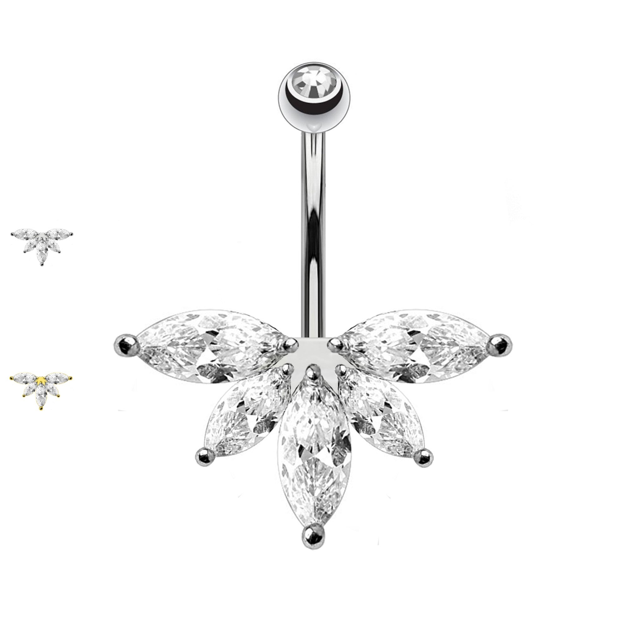 Bauchnabelpiercing-Banane-Ahornblatt