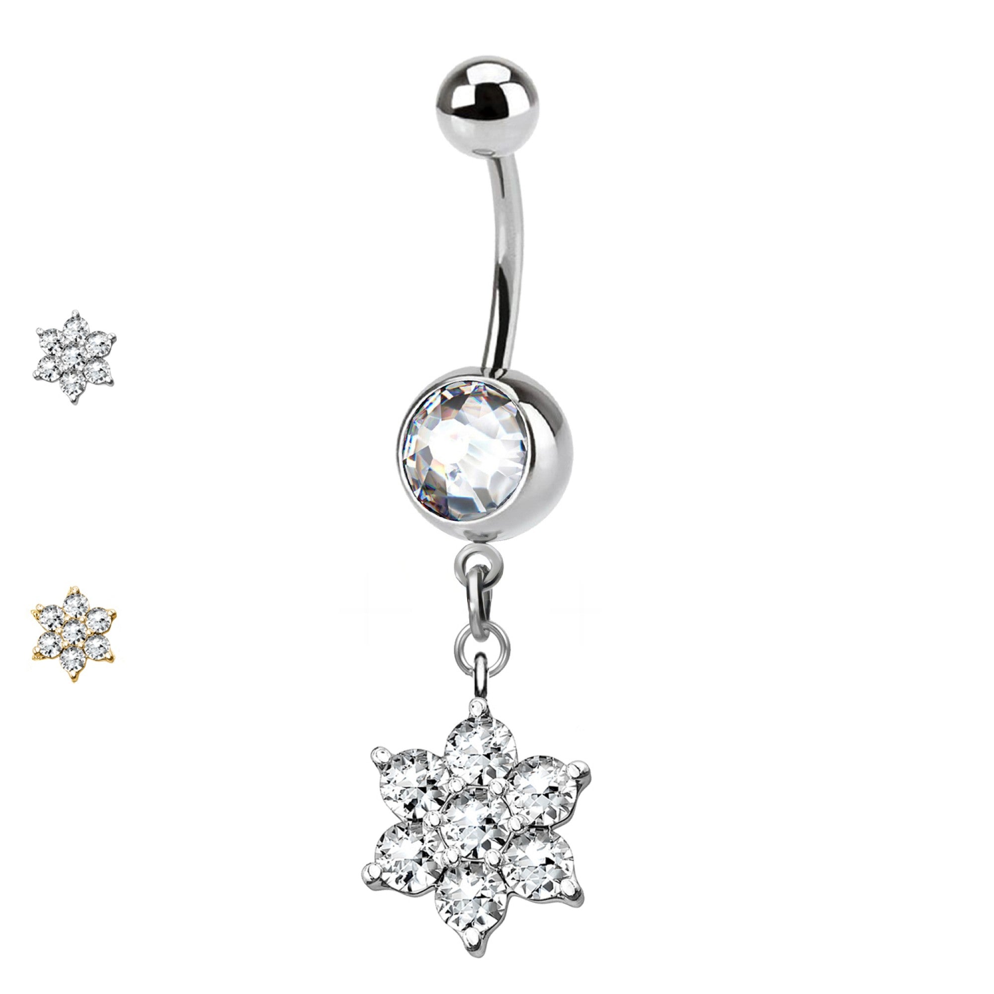 Bauchnabelpiercing-Banane-Blumenanhaenger