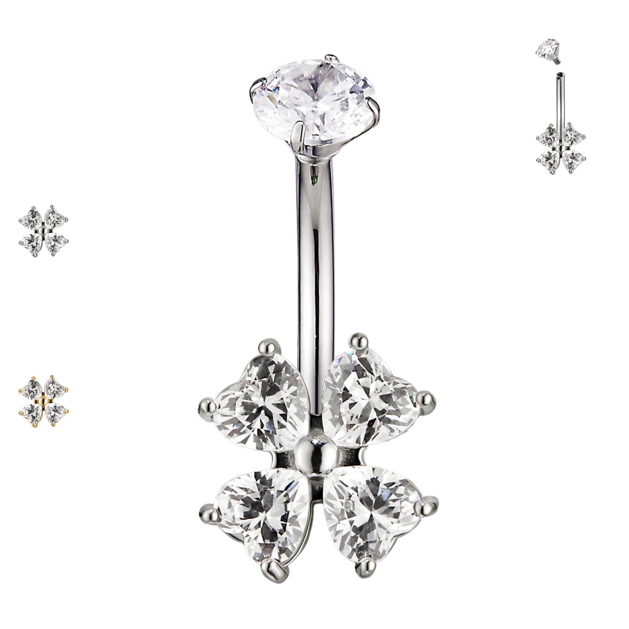 Bauchnabelpiercing-Banane-Kristallblume