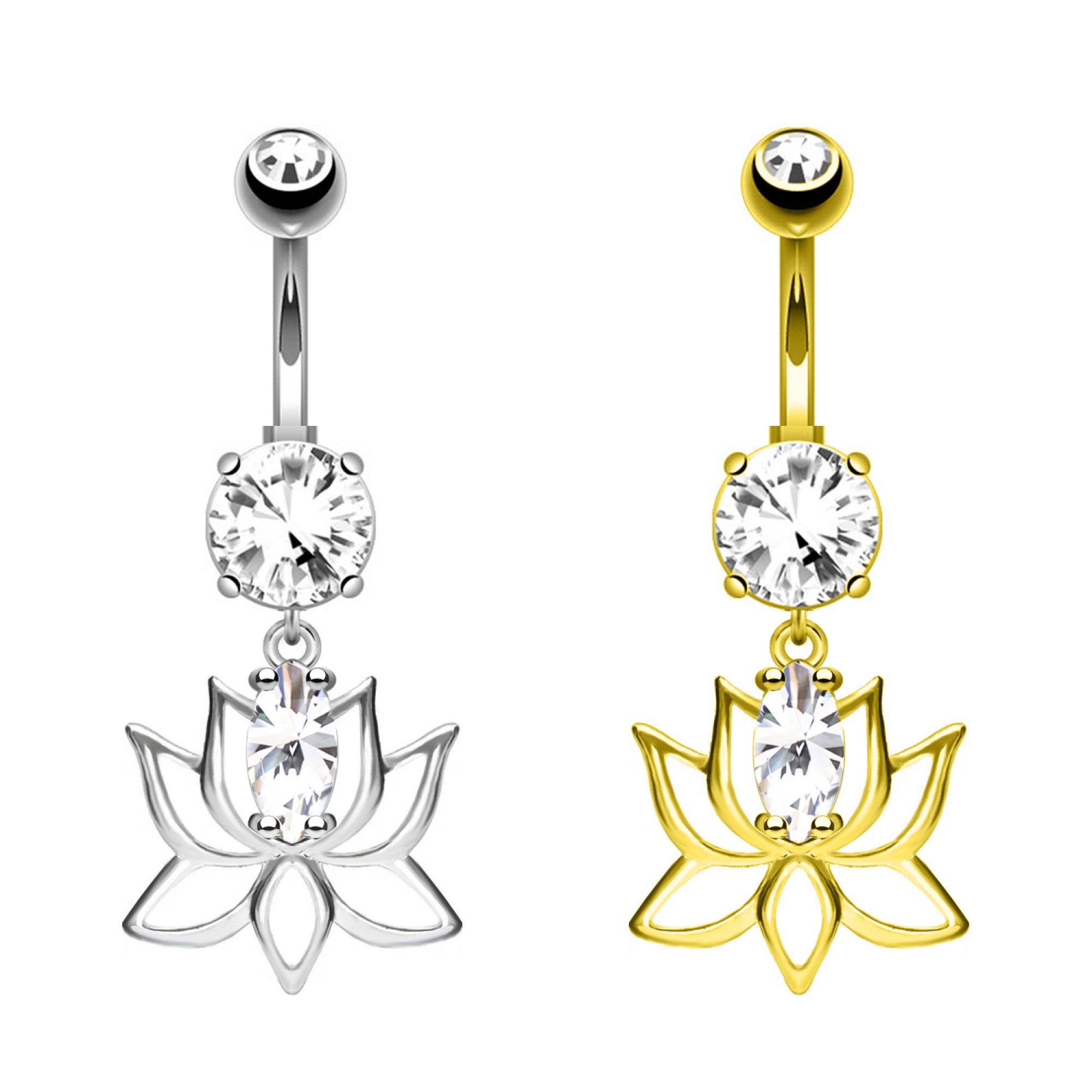 Bauchnabelpiercing-Banane-Lotus-Anhaenger-1
