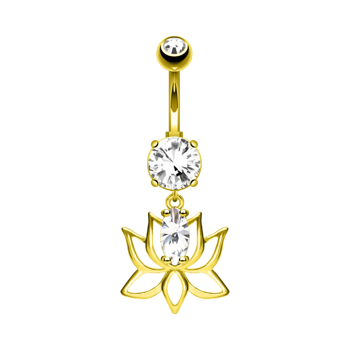 Bauchnabelpiercing-Banane-Lotus-Anhaenger-3