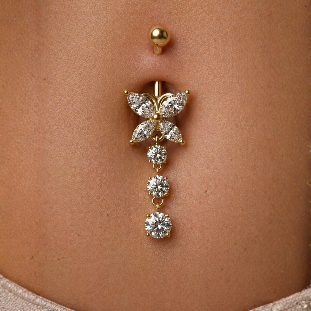Bauchnabelpiercing-Banane-Schmetterlingsglanz-5