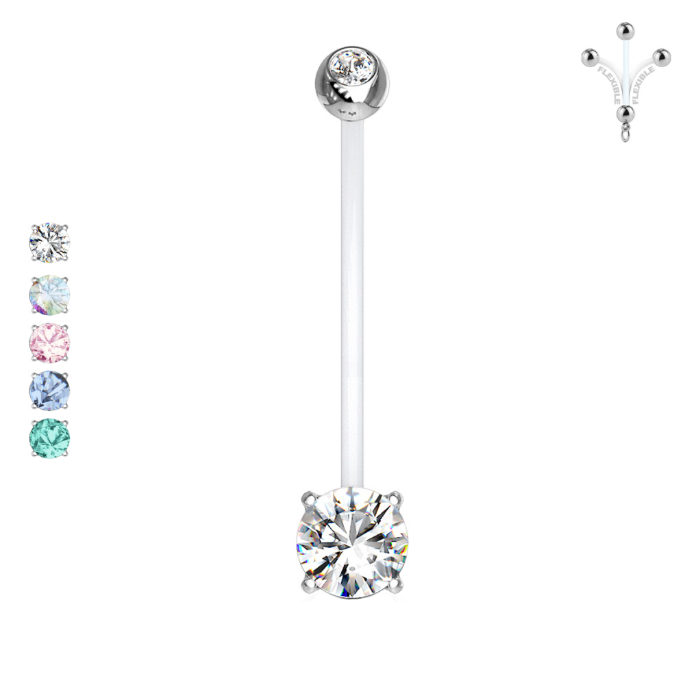 Bauchnabelpiercing-Banane-Telfon-Acryl-flexible-crystal-flex