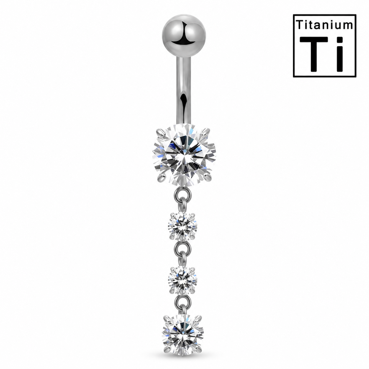 Bauchnabelpiercing-Banane-Titan-Cascada-silber