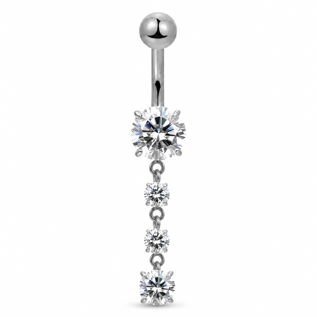 Bauchnabelpiercing-Banane-Titan-Cascada-silber