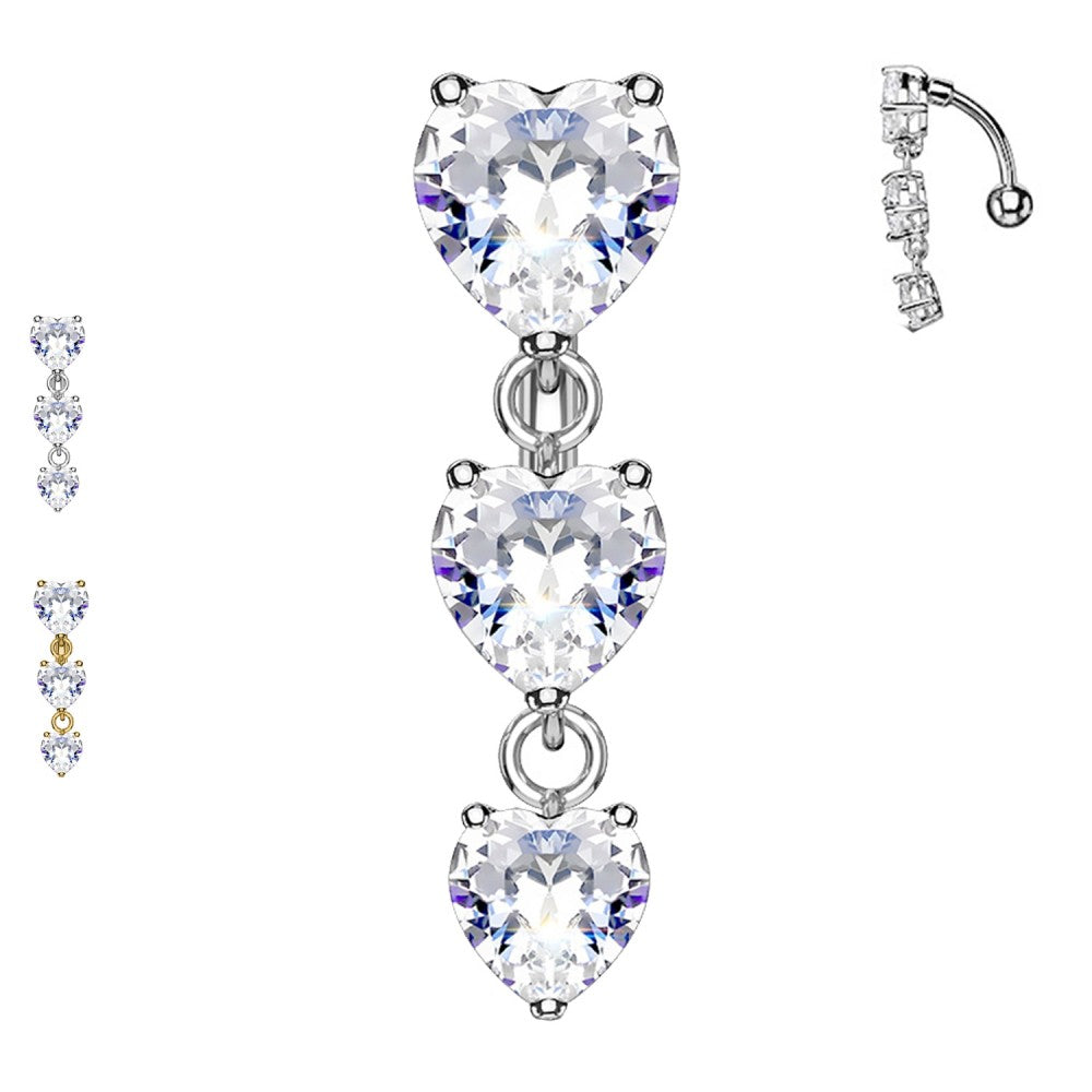 Bauchnabelpiercing-Banane-Triple-Heart