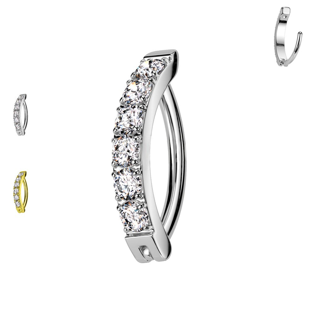 Bauchnabelpiercing-Clicker-Kristallreihe