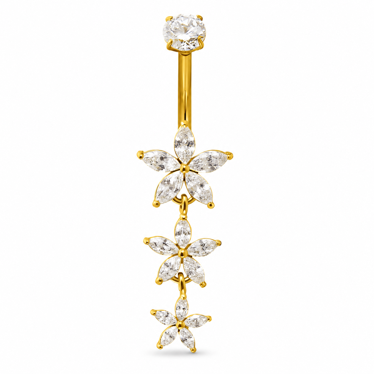 Bauchnabelpiercing-Fiorea-Anhaenger-Blumen-gold