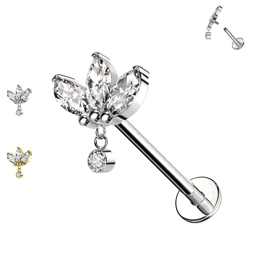 Labret-Piercing-Ohr-Crystal-bloom-drop