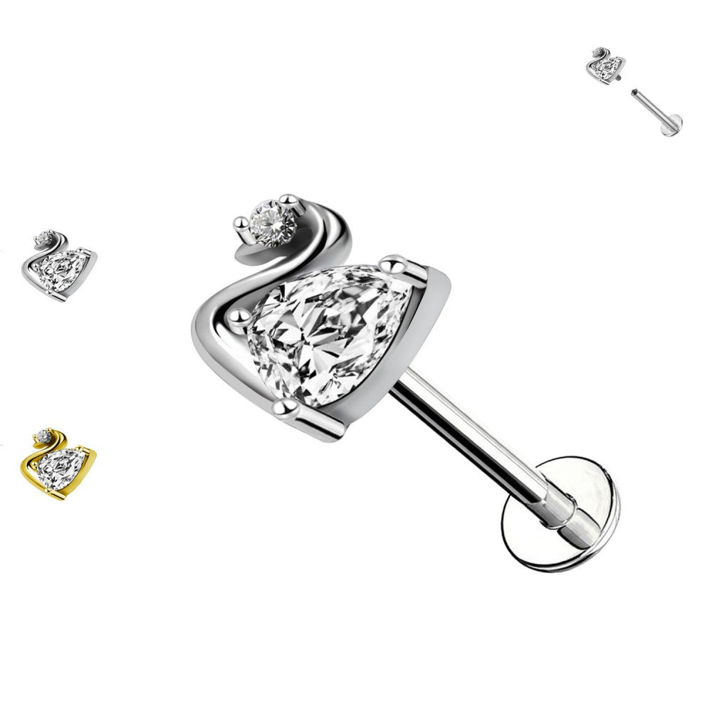 Labret-Piercing-Schwan