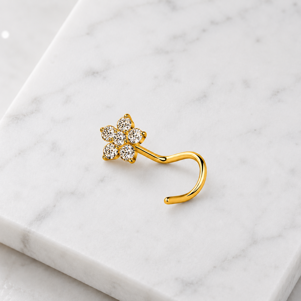 Nasenpiercing-Nostril-Spirale-Blume-gold-Mamor