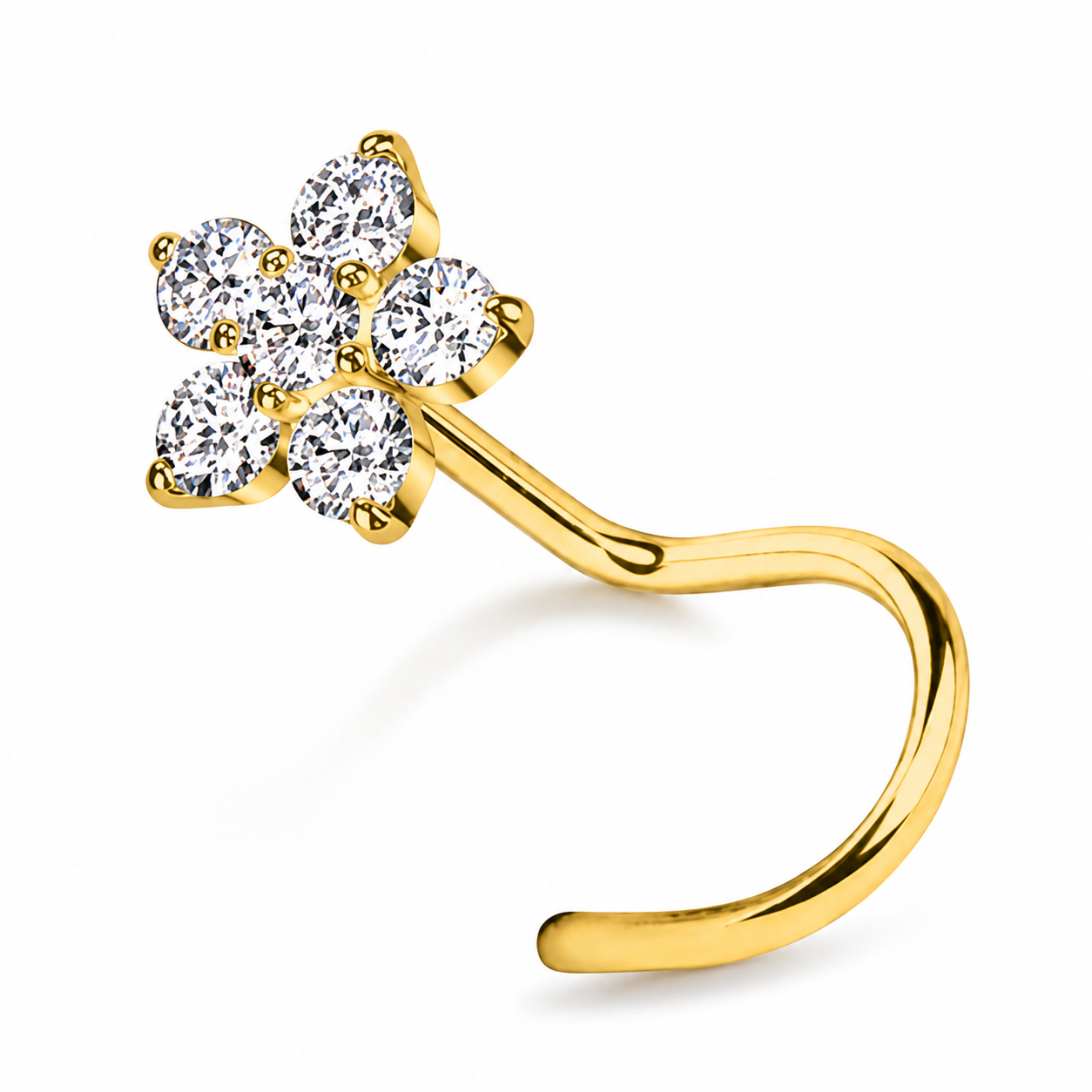 Nasenpiercing-Nostril-Spirale-Blume-gold