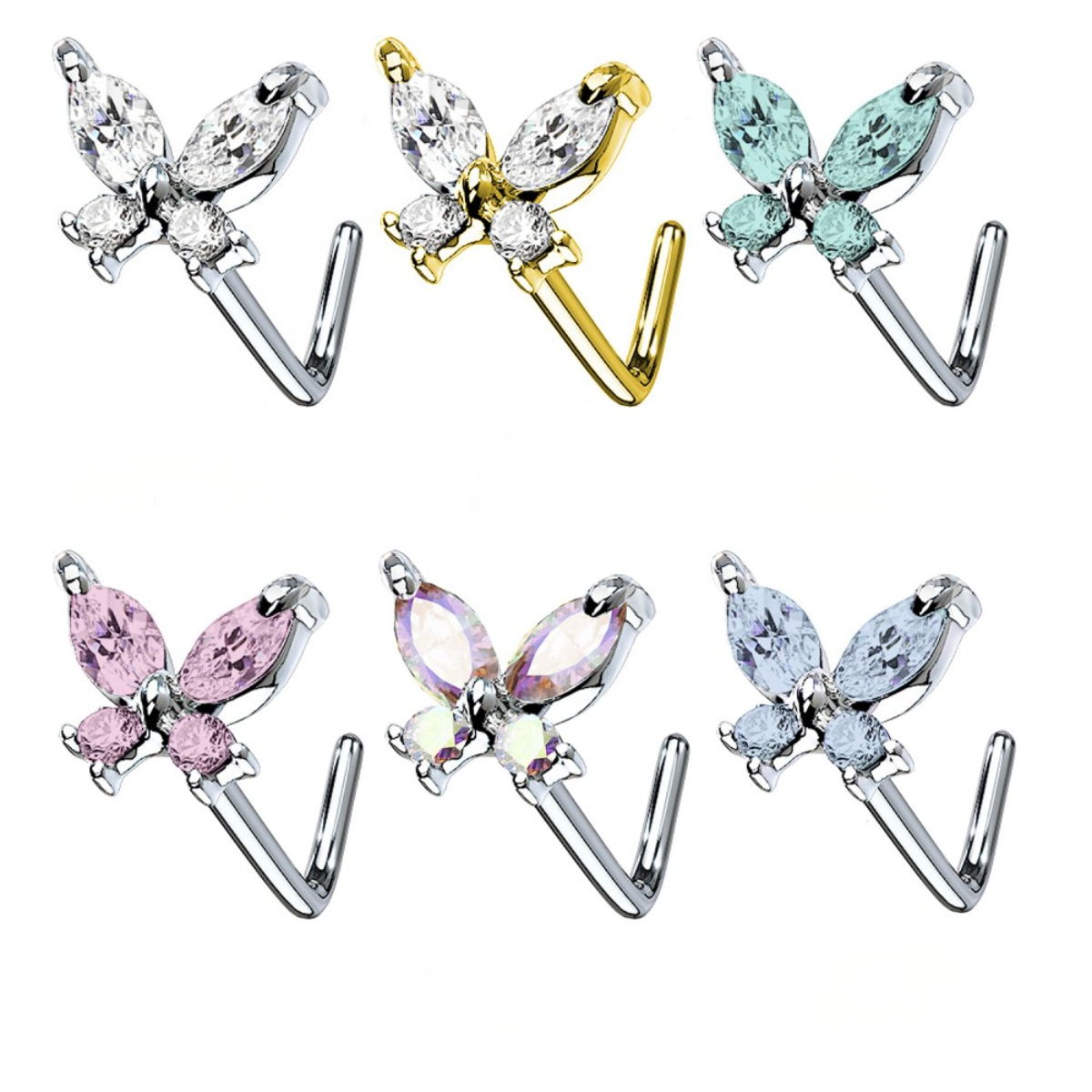 Nostril-Nasen-Stecker-Piercing-L-Form-Butterfly-sparkle-1