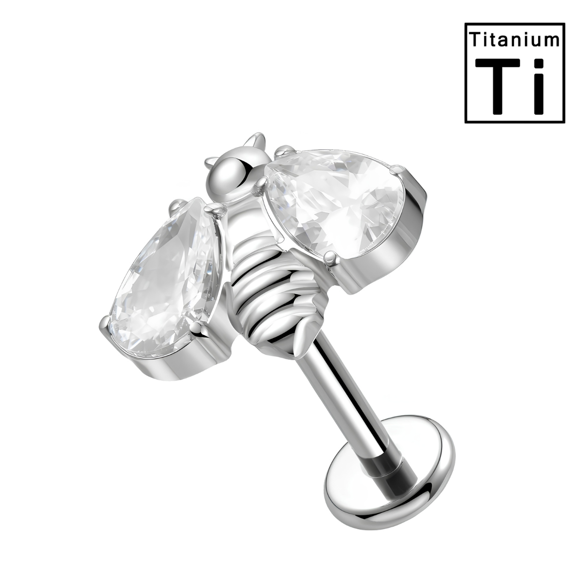 Titan Labret Piercing - Crystal Bee