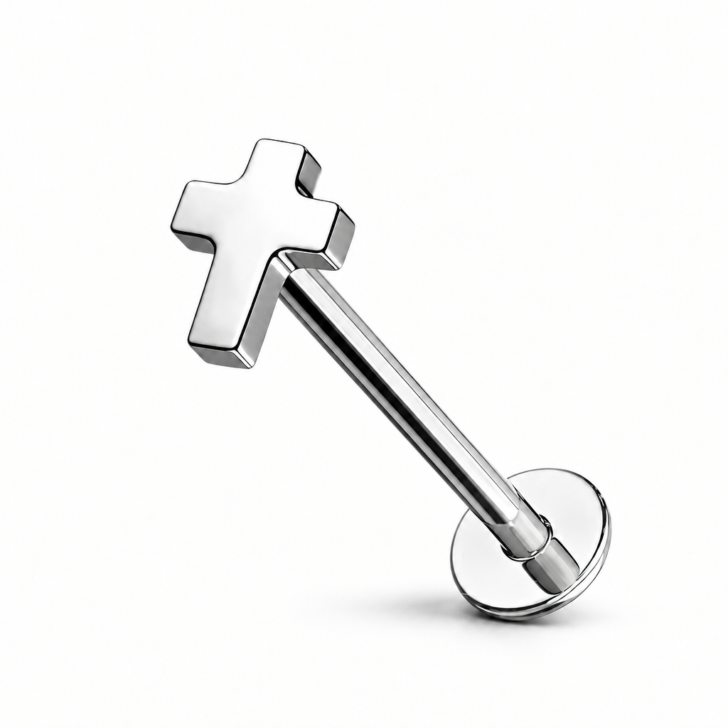 Titan-Labret-piercing-Ohr-kreuz-7