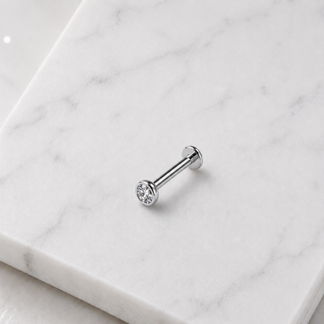 Titan-Labret-piercing-Ohr-pure-spark-Zirkonia-Silber-mamor