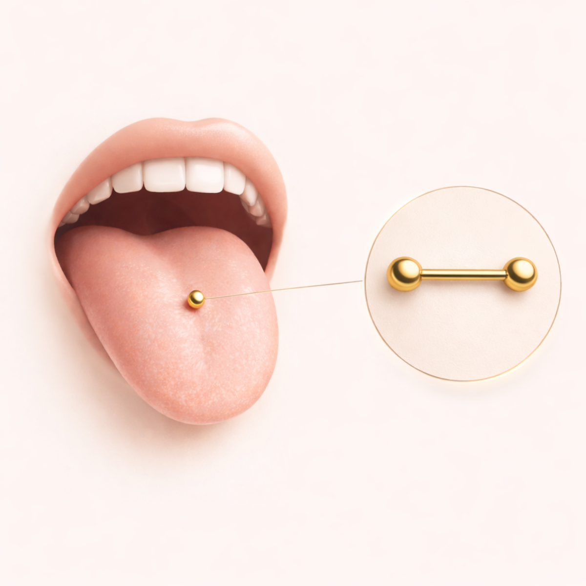 Zungen-Barbell-Piercing