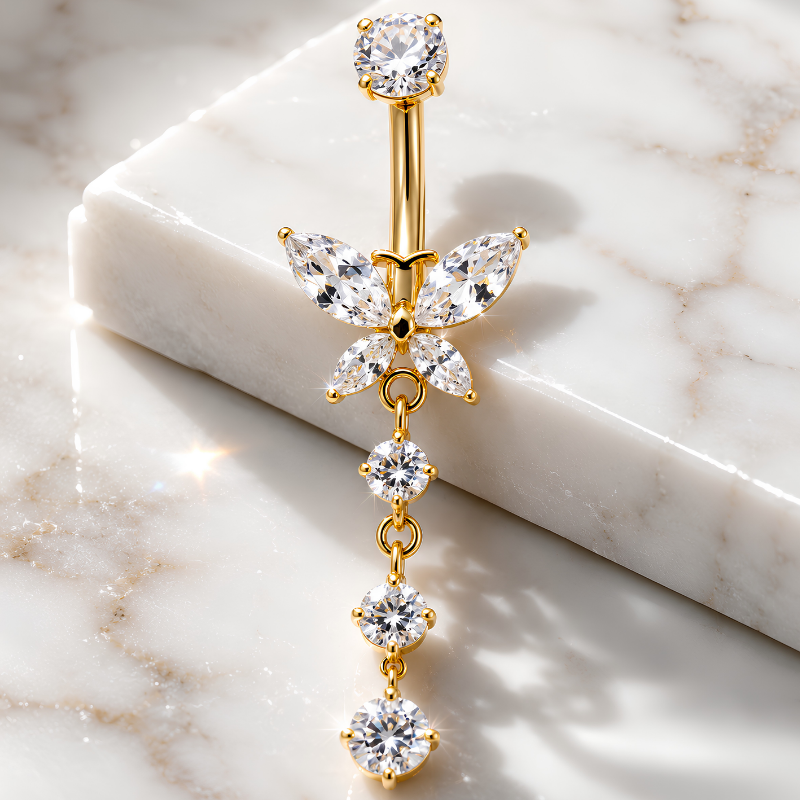 bauchnabel-piercing-titan-gold-silber-zirkonia-schmetterling-innengewinde-marmor-bild