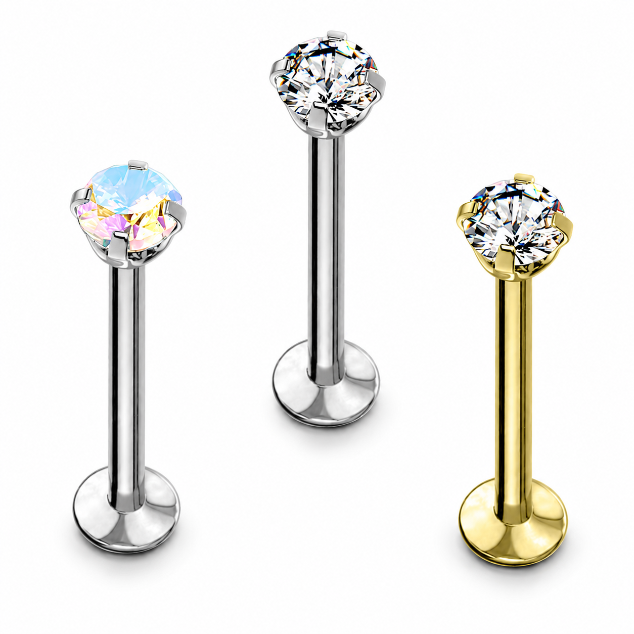 Titan Labret Piercing - Zirkonia