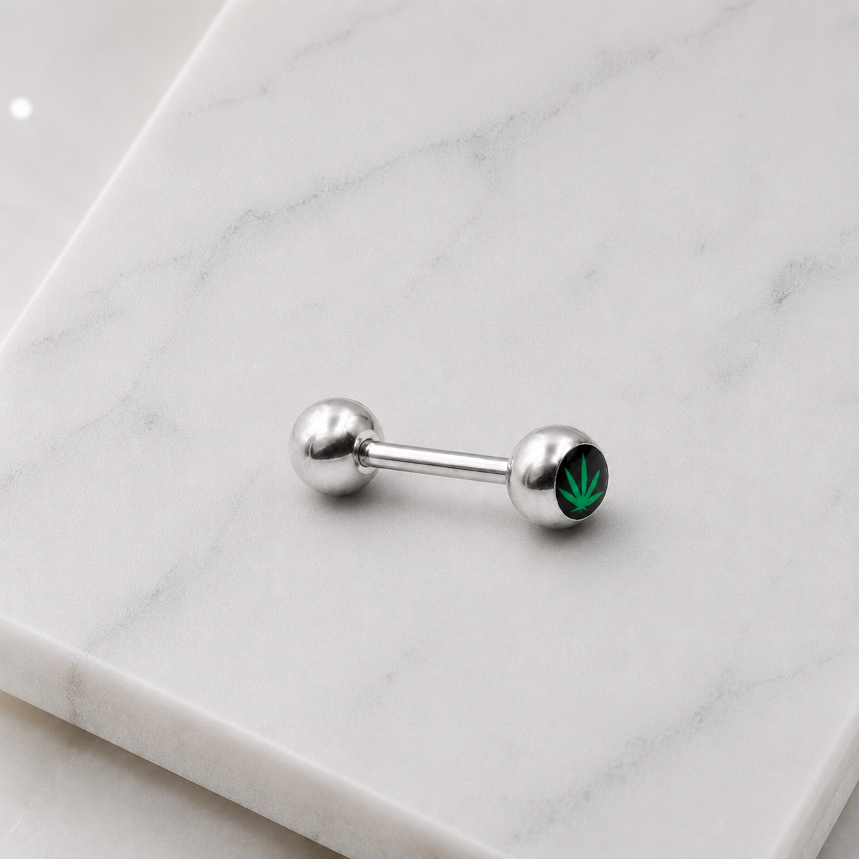 Barbell Piercing - Hemp Leaf