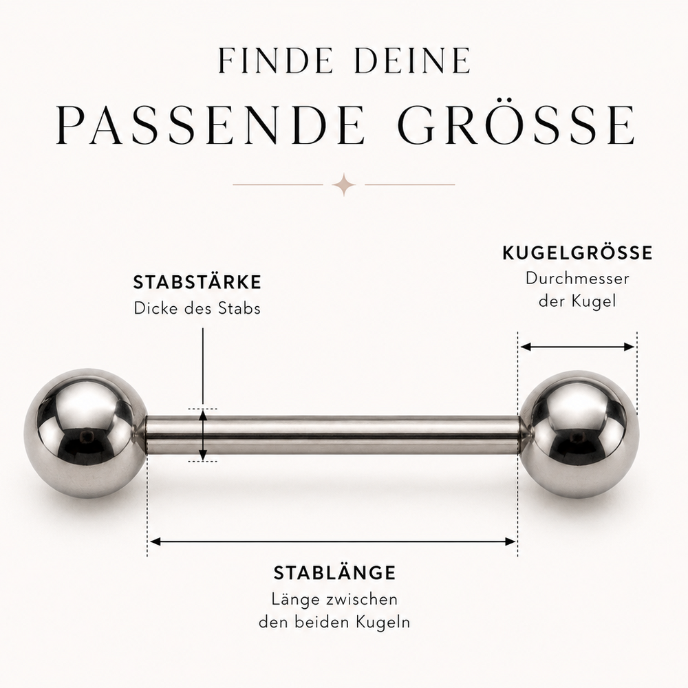 Größenhilfe für Barbell Piercing - Solea Weiß Transparent