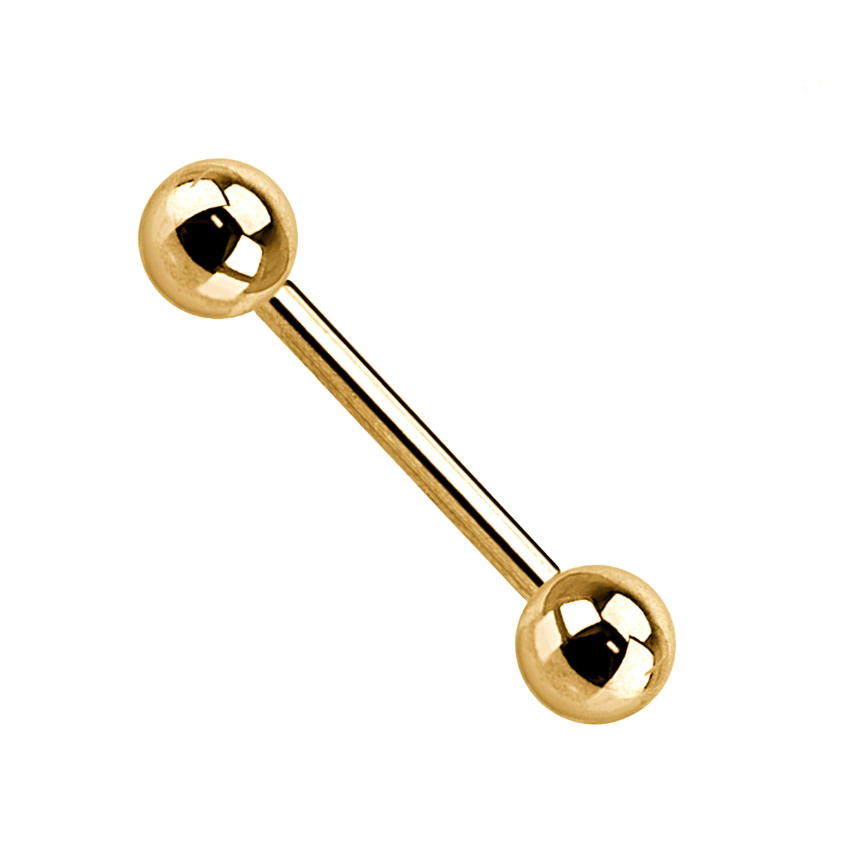 Barbell-piercing-Ohr-zunge-Nase-Nippel-Classic-gold