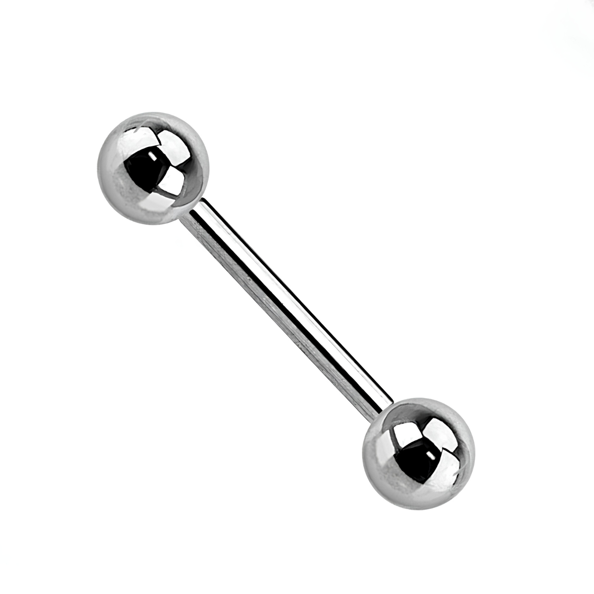 Barbell-piercing-Ohr-zunge-Nase-Nippel-Classic-silber