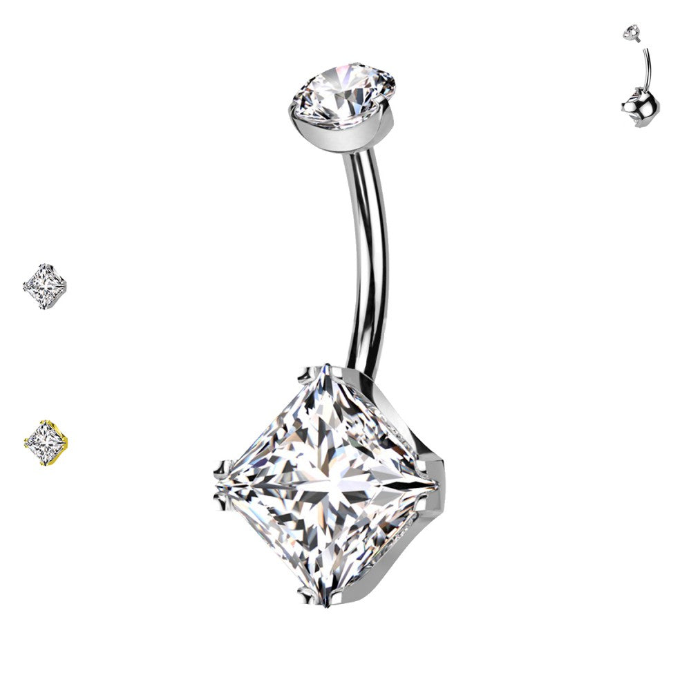 Bauchnabel-Barbell-Piercing-Radiant-Drop