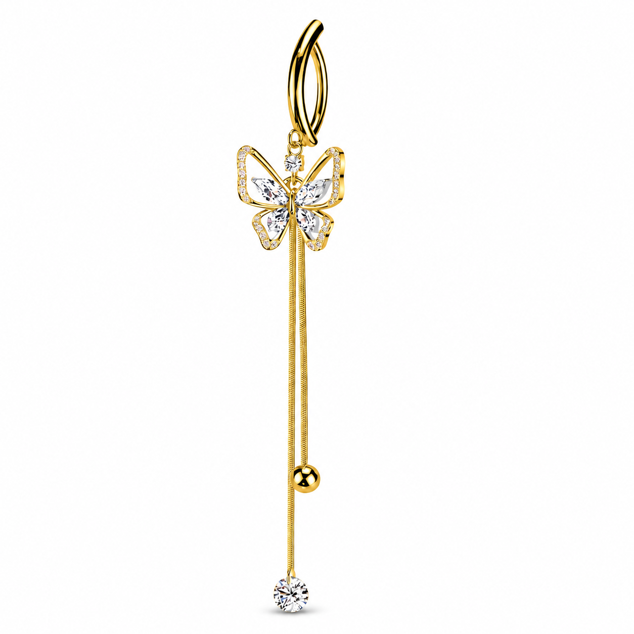 Bauchnabel-Bogen-Clicker-elaris-Zirkonia-Gold