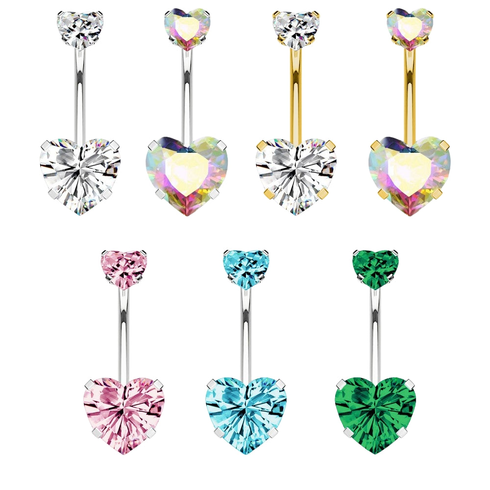 Bauchnabelpiercing-Banane-Doppelt-Herzkristall-1