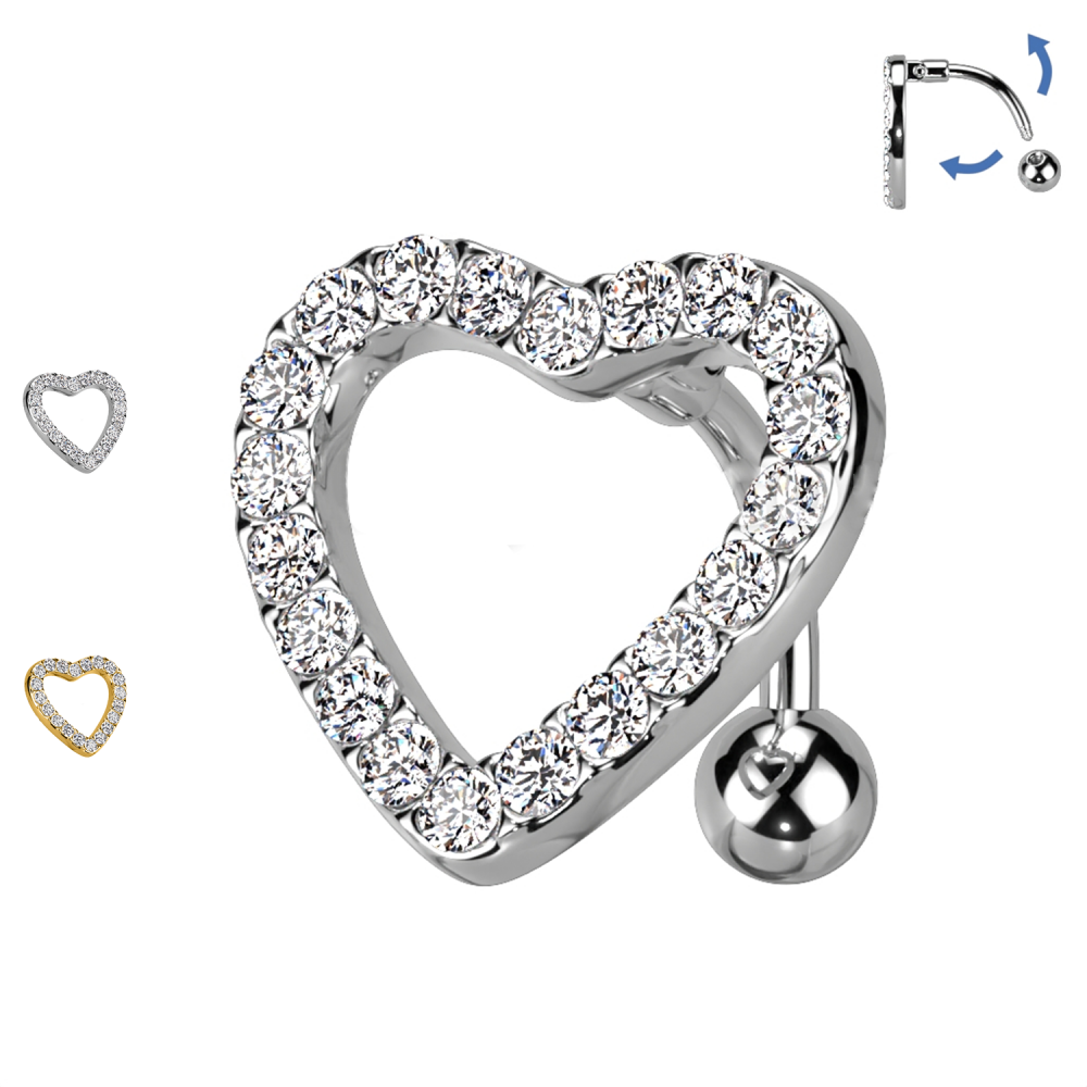 Bauchnabelpiercing-Banane-Kristallherz