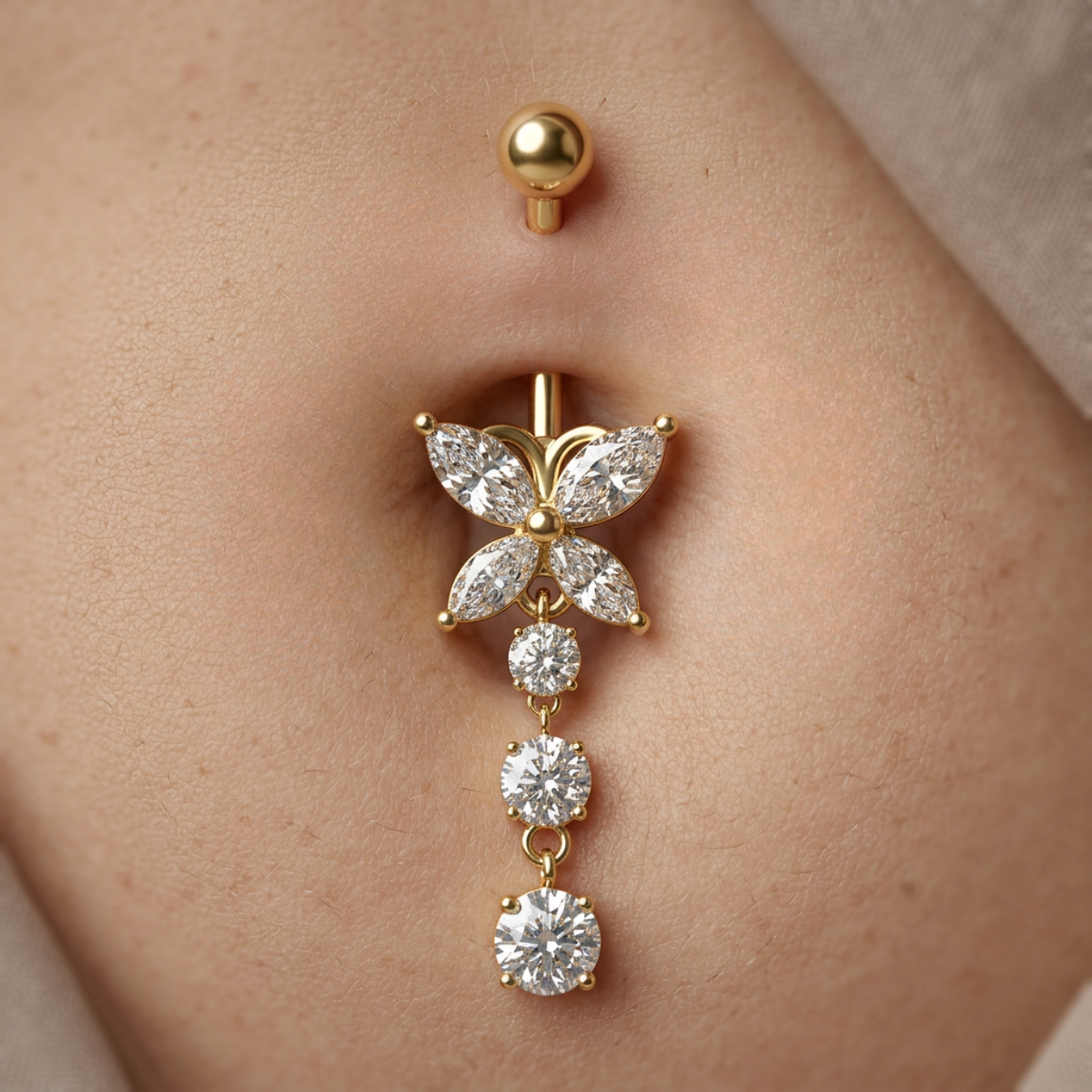 Bauchnabelpiercing-Banane-Schmetterlingsglanz-4