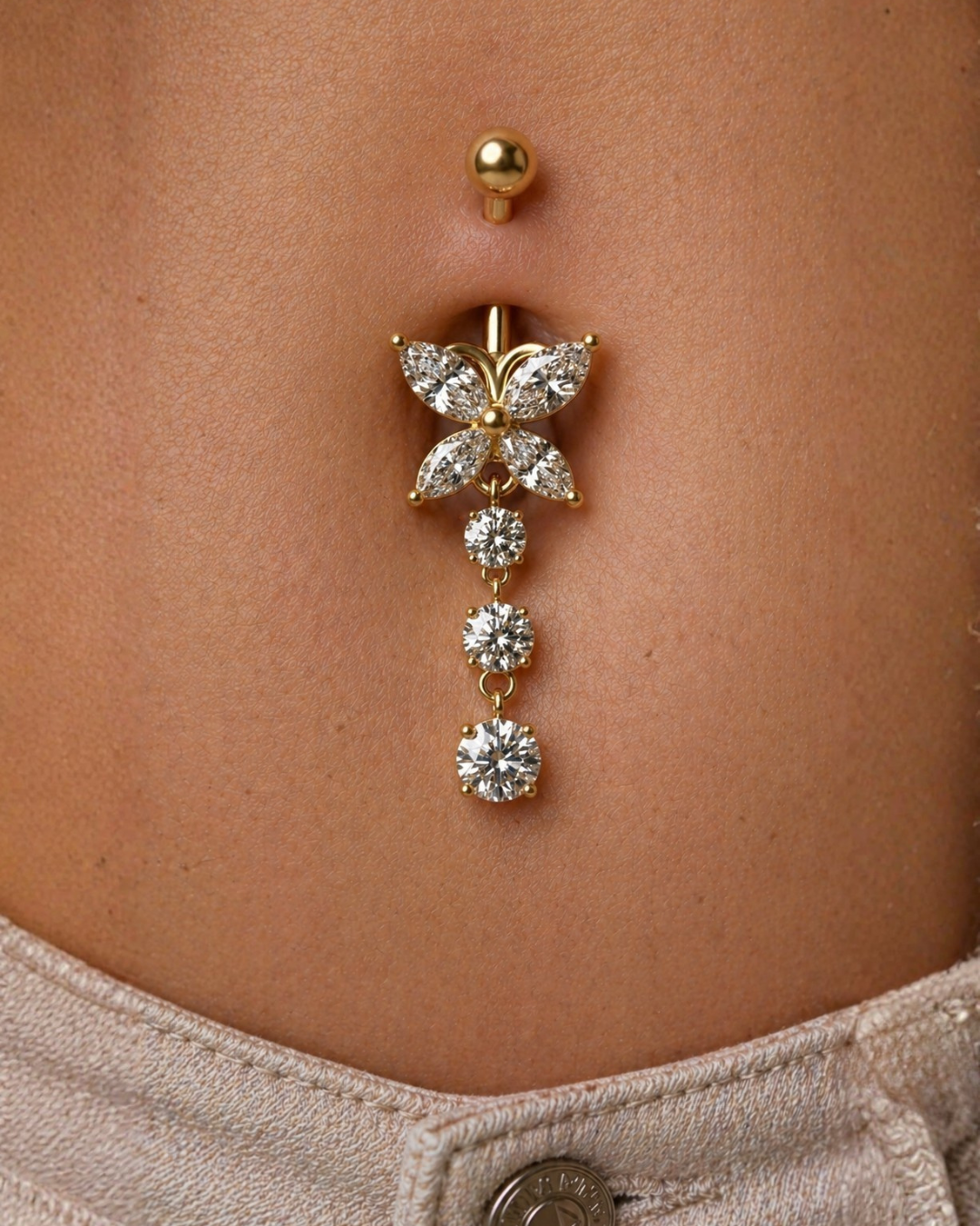 Bauchnabelpiercing-Banane-Schmetterlingsglanz-5