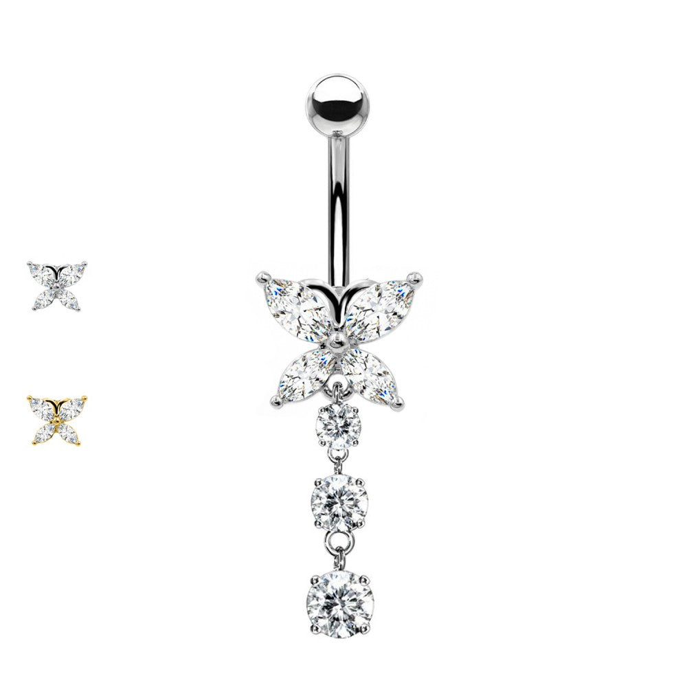 Bauchnabelpiercing-Banane-Schmetterlingsglanz