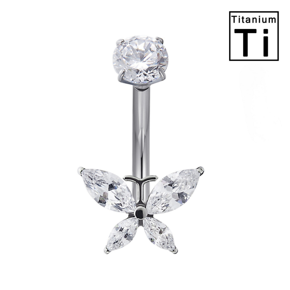Bauchnabelpiercing-Banane-Titan-Zirkonia-Schmetterling-5