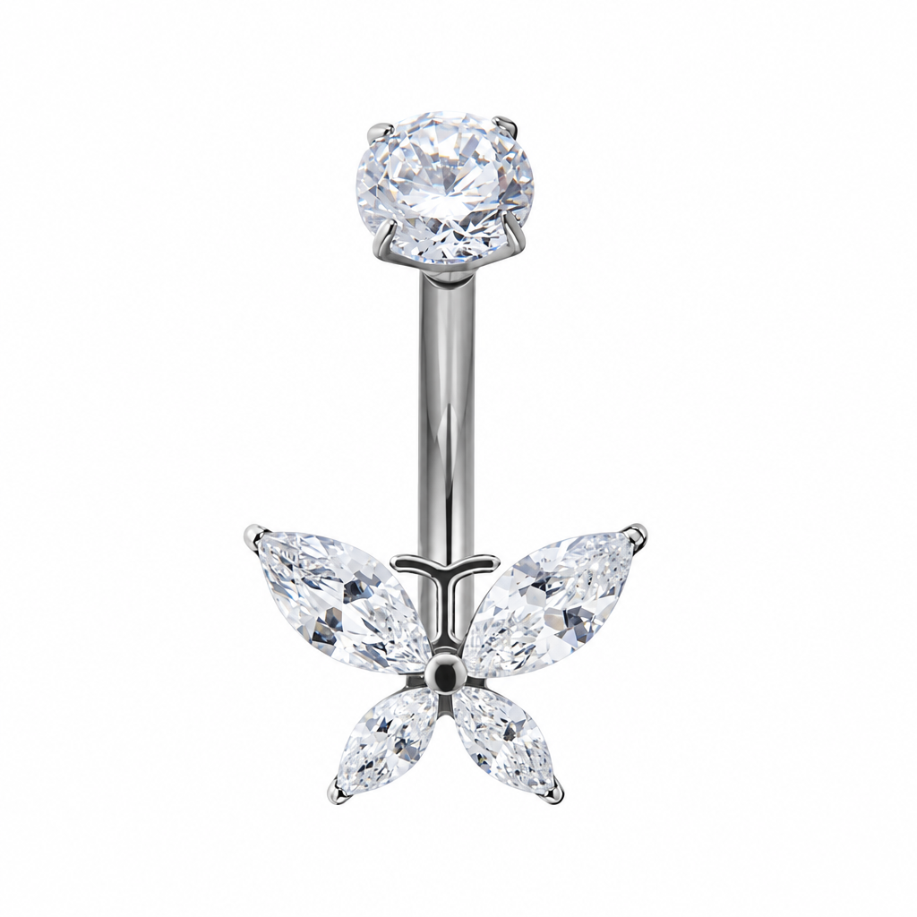 Bauchnabelpiercing-Banane-Titan-Zirkonia-Schmetterling-5