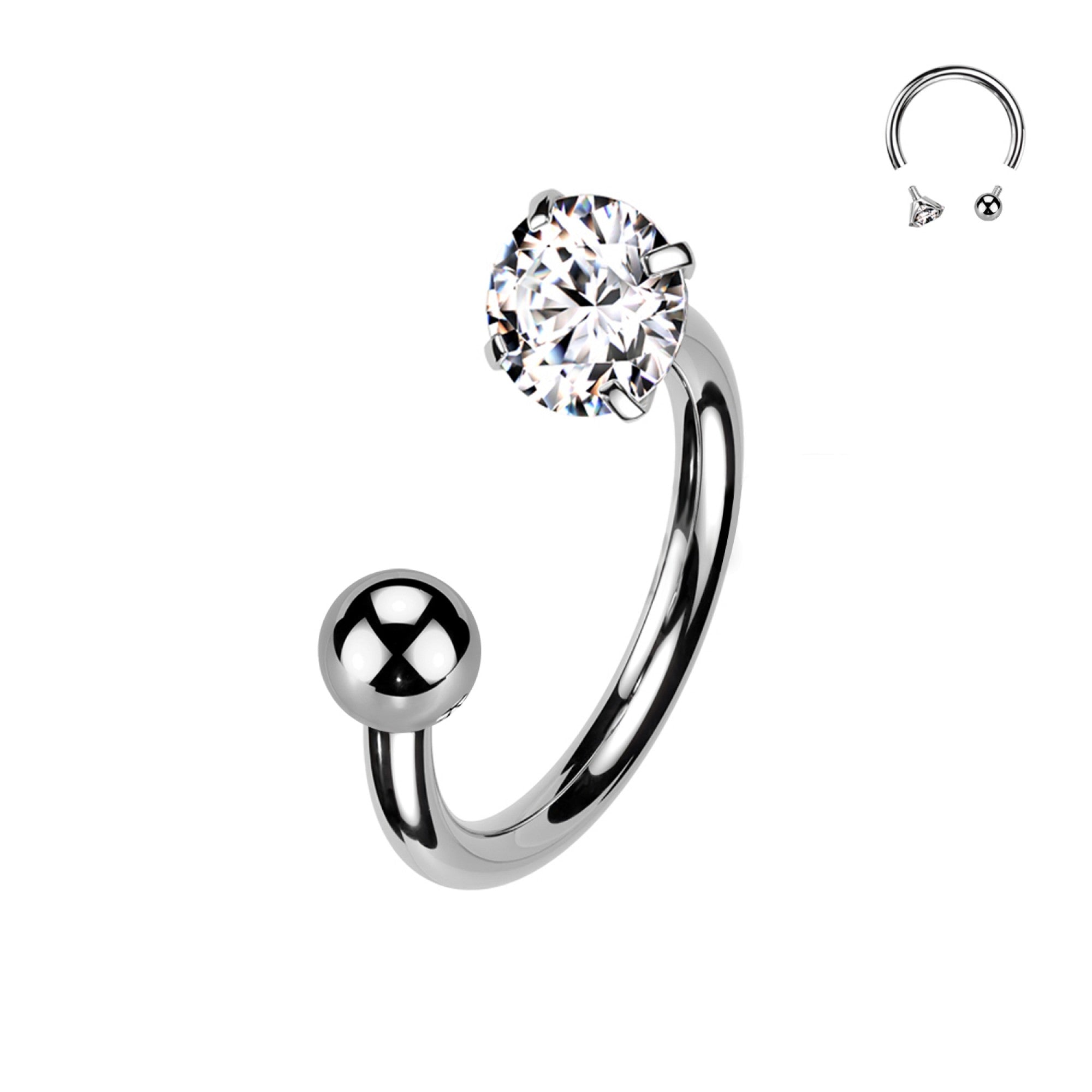 Hufeisen-Piercing-Zirkonia