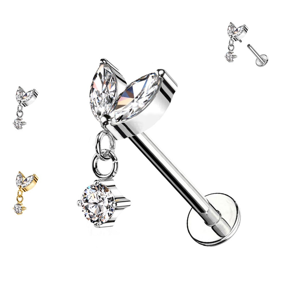 Labret-Piercing-Kristallanhaenger