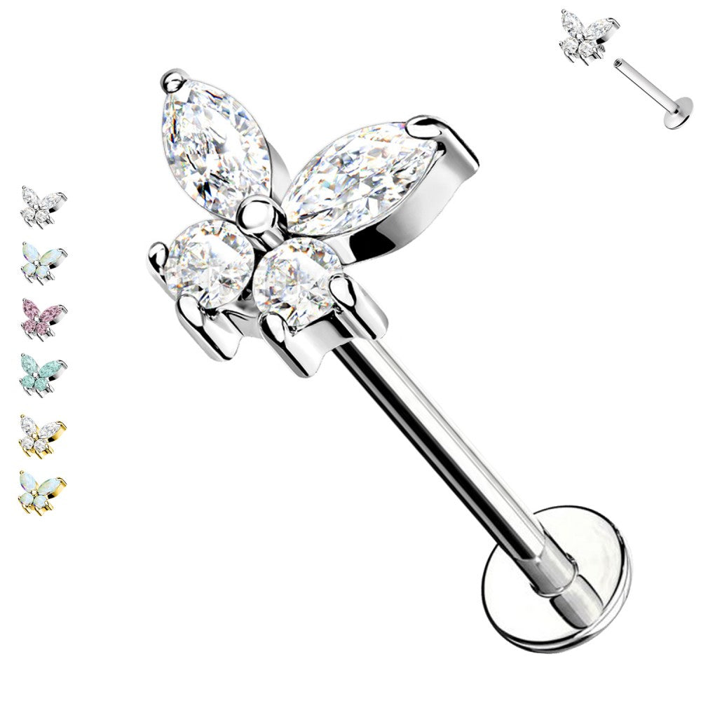 Labret-Piercing-Schmetterling