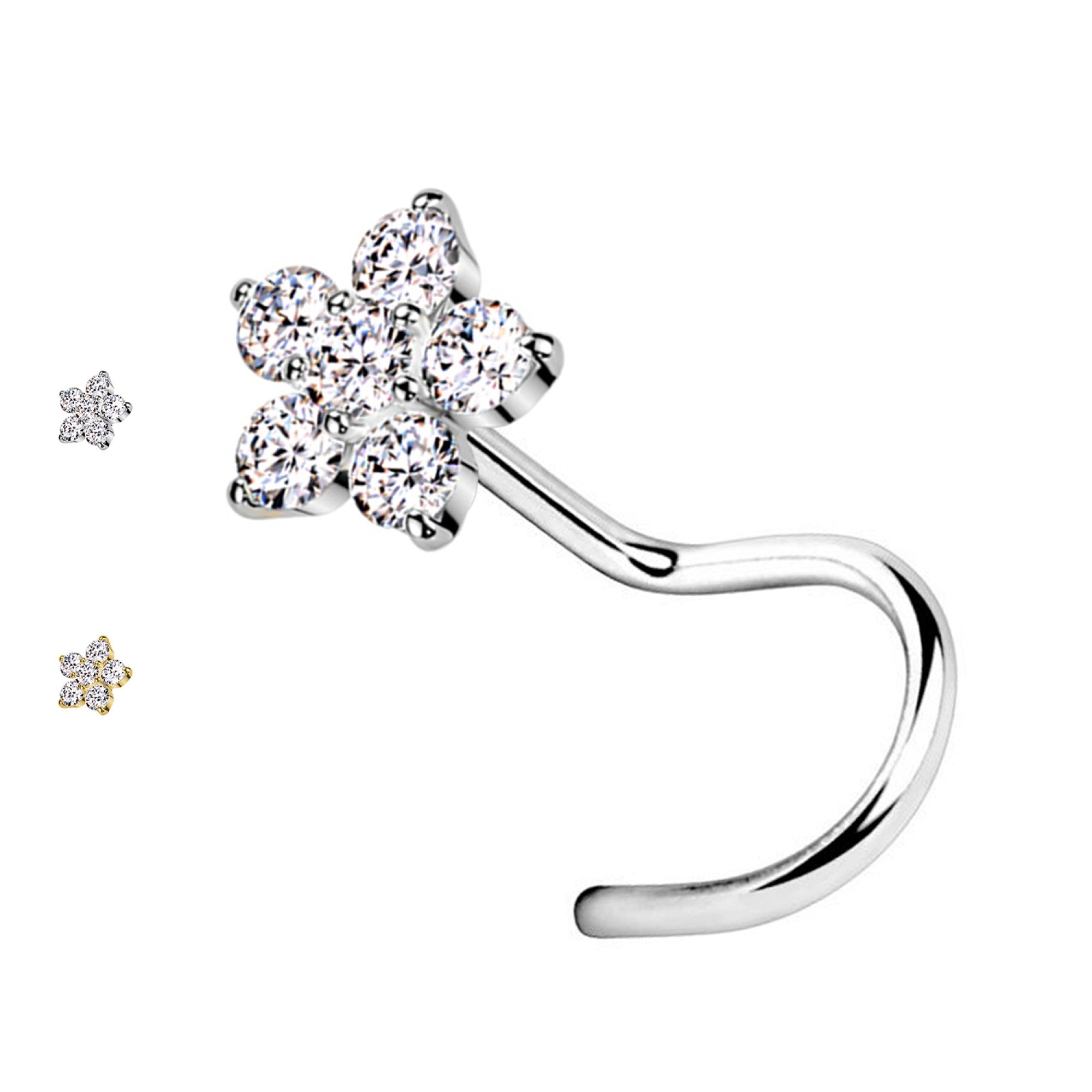 Nasenpiercing-Nostril-Spirale-Blume