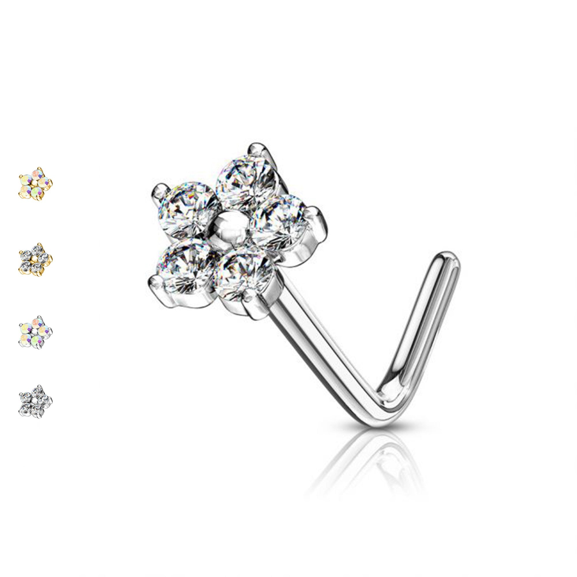 Nasenstecker-Nostril-L-Form-Blume