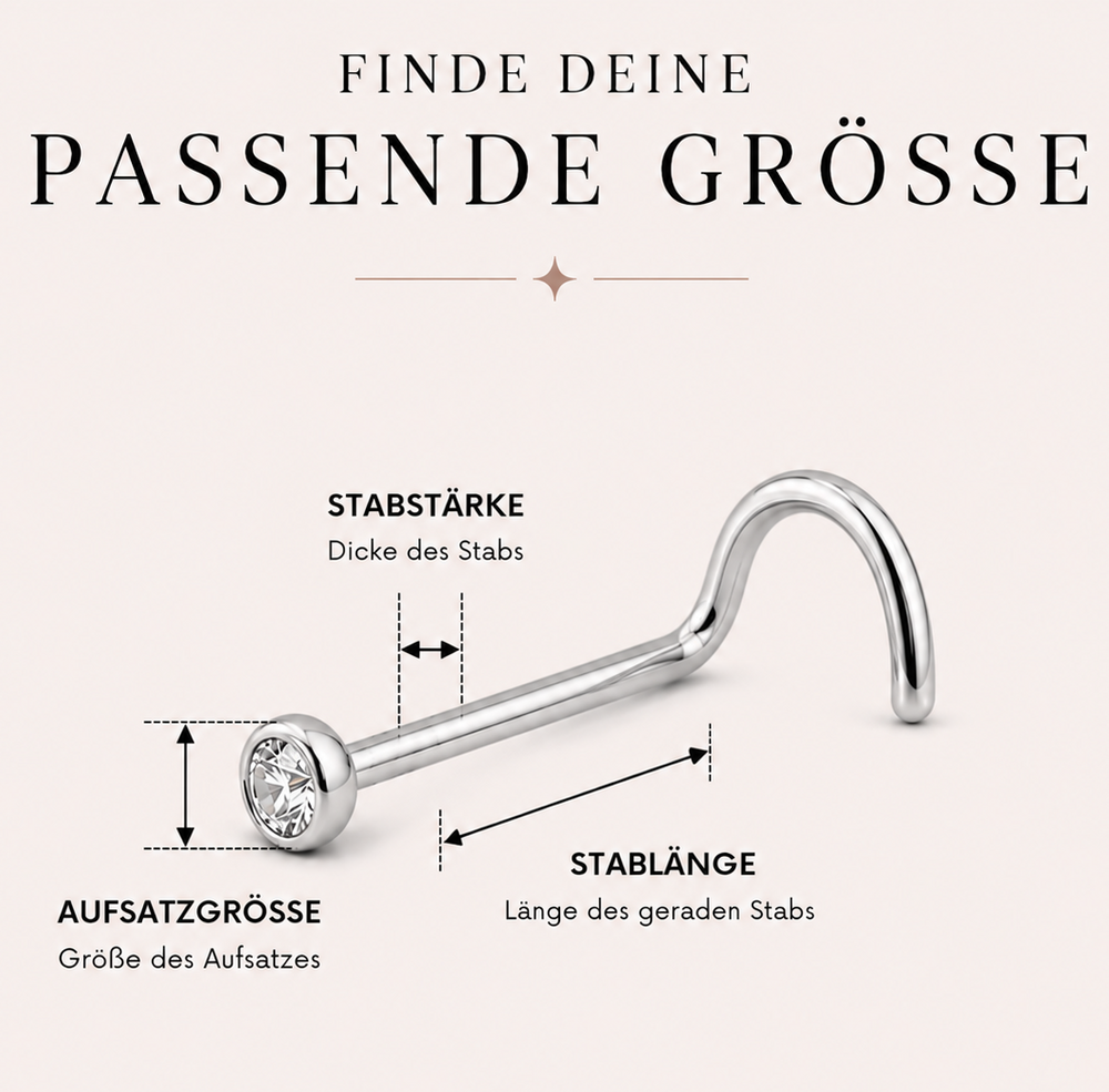 Größenhilfe für Nasenstecker Spirale - Navia