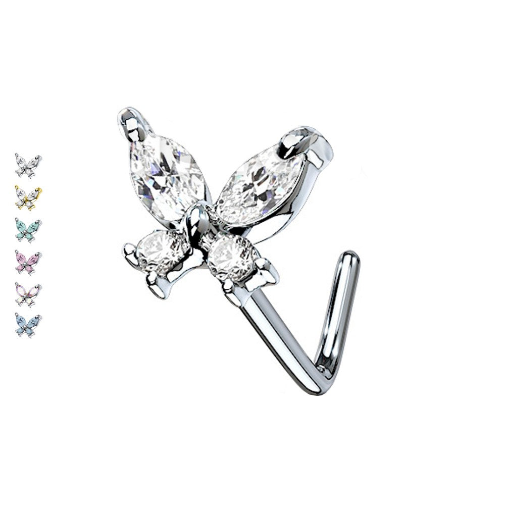 Nostril-Nasen-Stecker-Piercing-L-Form-Butterfly-sparkle