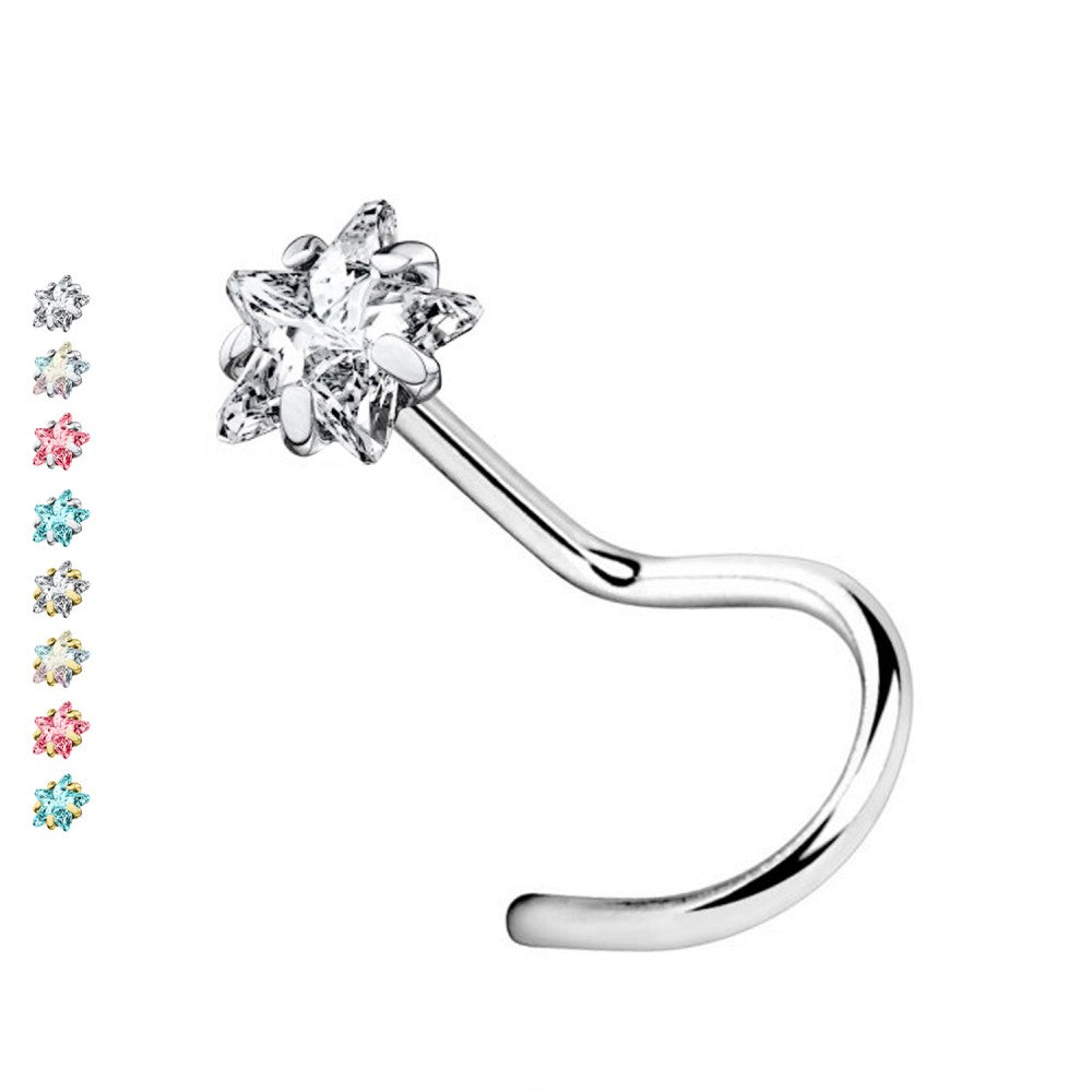 Nostril-Nasen-Stecker-Piercing-Sternenglanz