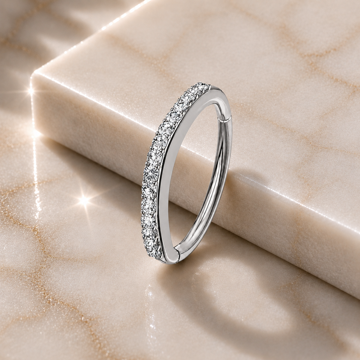 Titan-Bauchnabelpiercing-Ring-Kreole-silber-mamor
