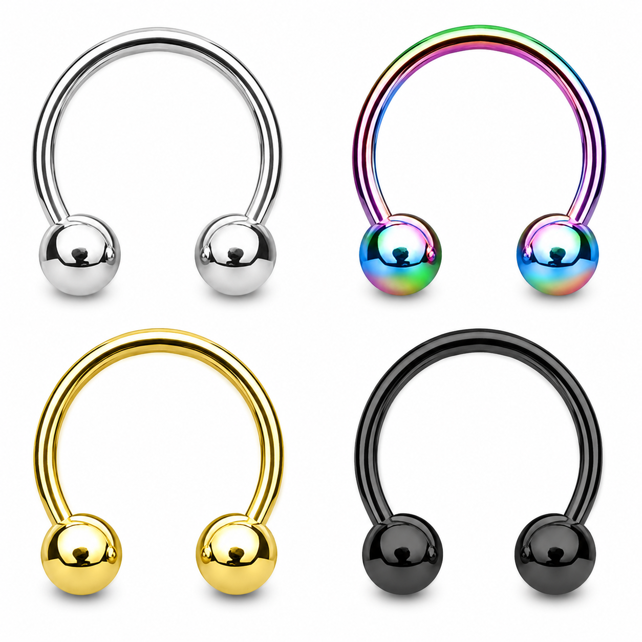 Titan-Hufeisen-Piercing-sfarben